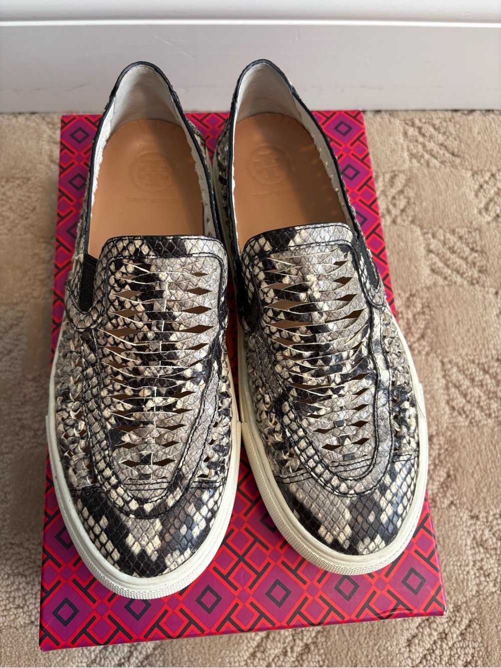 Tory Burch Woven Slip-On Loafers, womens 6.5